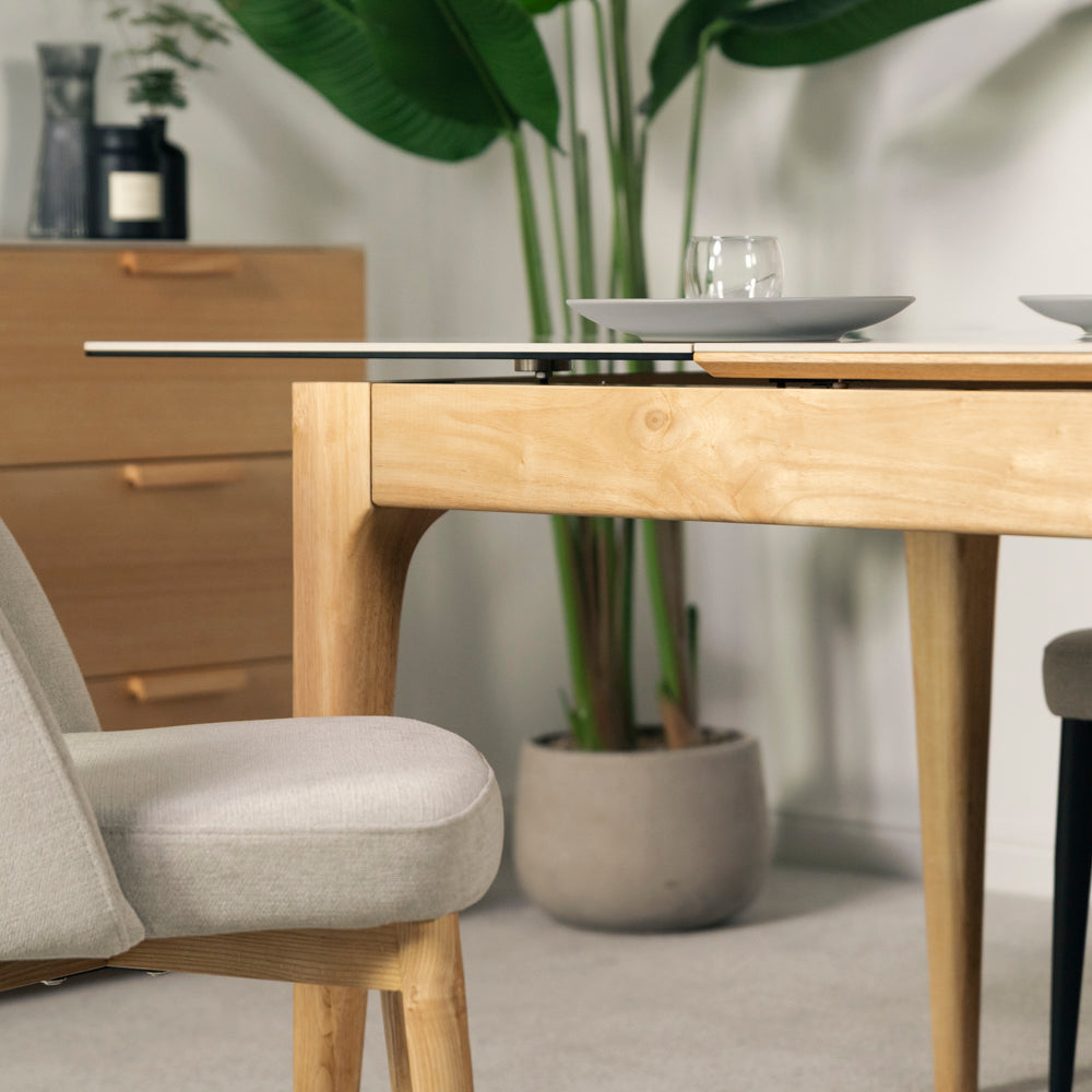 Malmo Extendable Dining Table & Morken Wooden Legs Dining Chairs