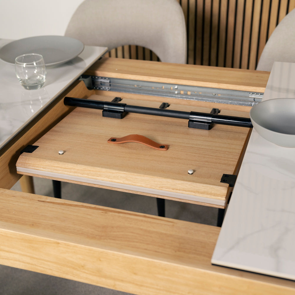 Malmo Extendable Dining Table & Morken Wooden Legs Dining Chairs
