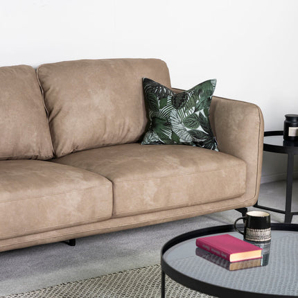 Marlow Brown Recycled PU Fabric 2 Seater Sofa