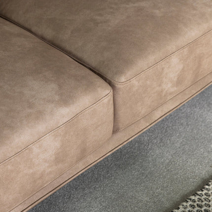 Marlow Brown Recycled PU Fabric 2 Seater Sofa