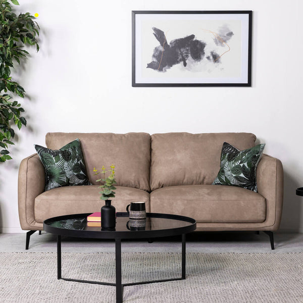 Marlow Brown Recycled PU Fabric 3 Seater Sofa