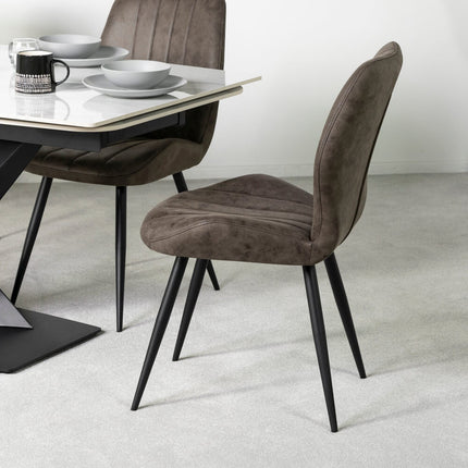 Denver Ceramic Extendable Dining Table (180cm-260cm) & Deus Dining Chairs