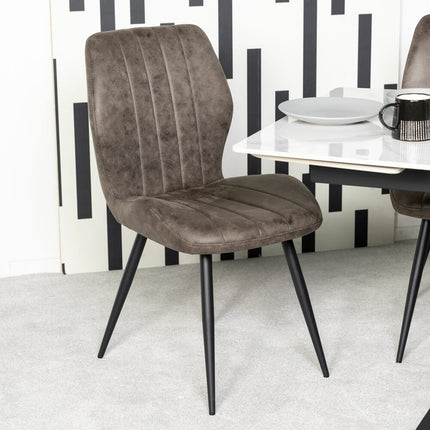 Denver Ceramic Extendable Dining Table (180cm-260cm) & Deus Dining Chairs