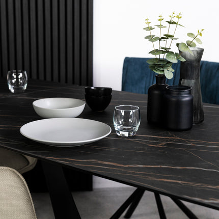 Cosmo Black Ceramic Extending Dining Table (160cm - 240cm)