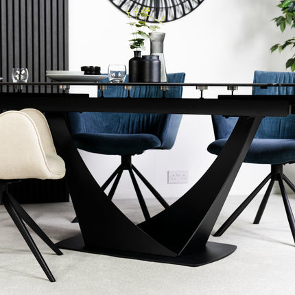 Cosmo Black Ceramic Extending Dining Table (160cm - 240cm)