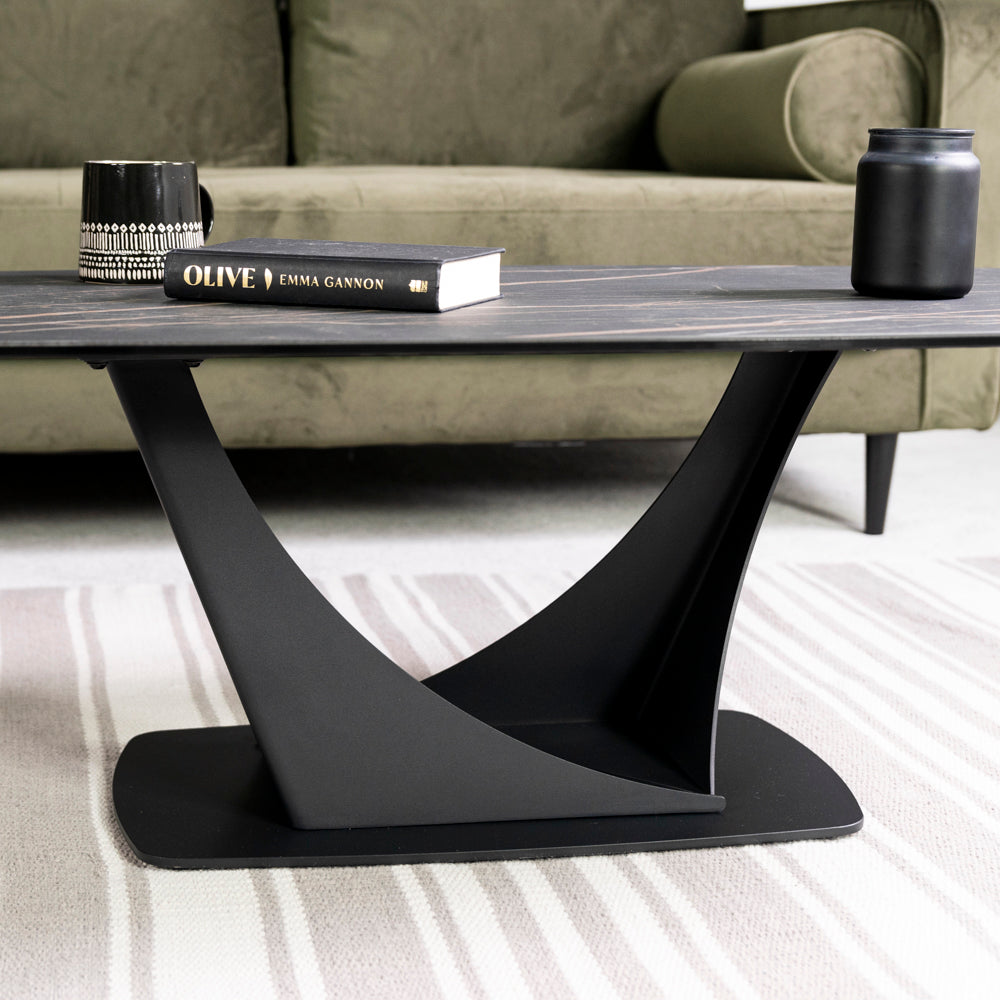 Cosmo Black Ceramic Coffee Table