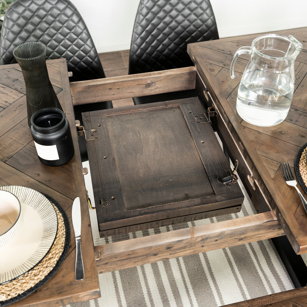 Tulsa Dark Extendable Dining Table (140cm - 180cm)