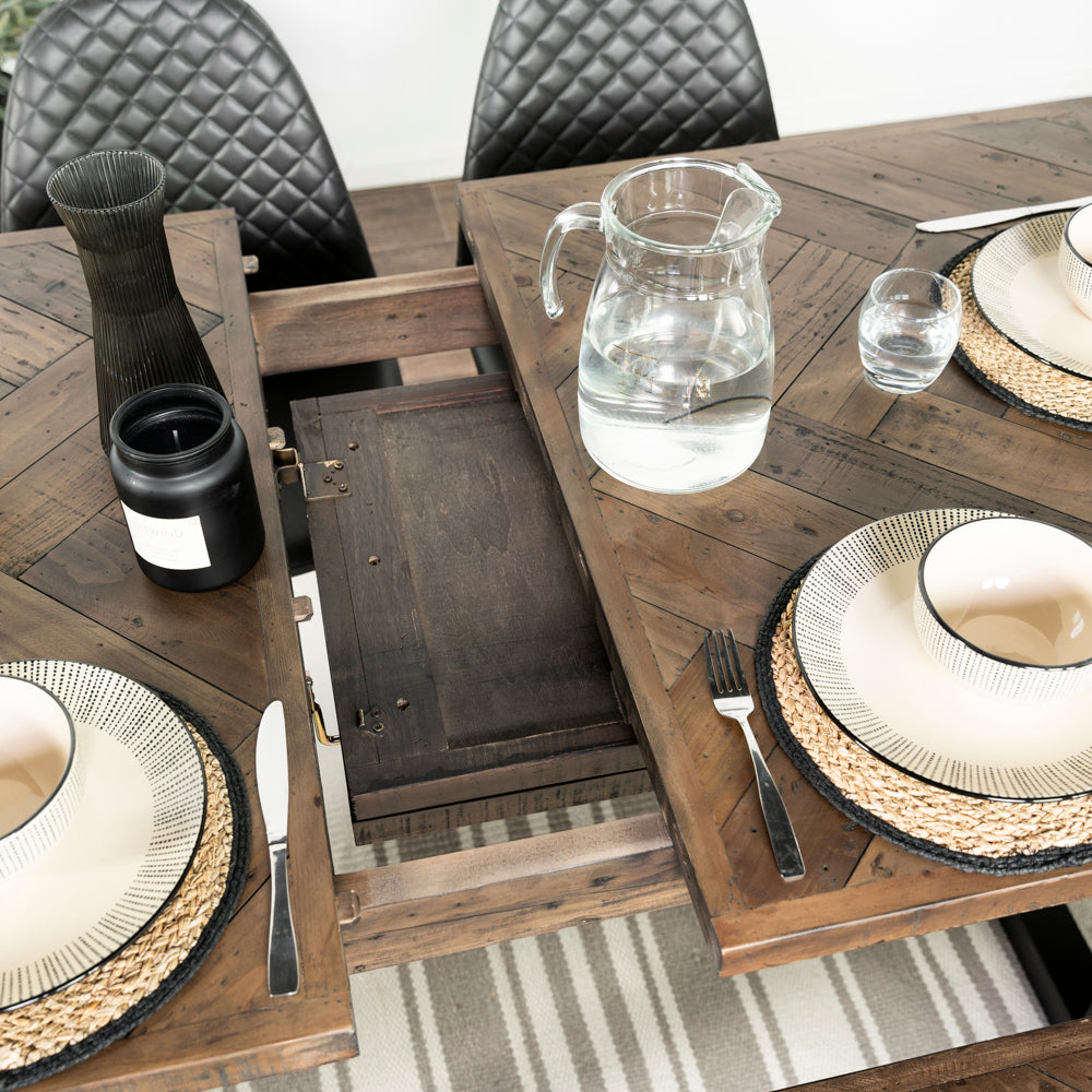 Tulsa Dark Extendable Dining Table (140cm - 180cm)