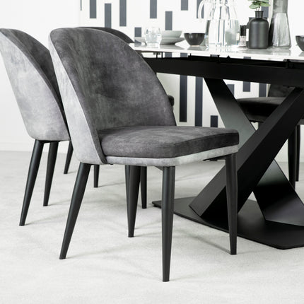 Denver Ceramic Extendable Dining Table (180cm-260cm) & Lindsay Dining Chair