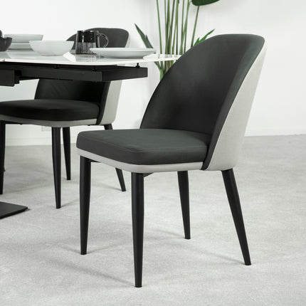 Denver Ceramic Extendable Dining Table (180cm-260cm) & Lindsay Dining Chair