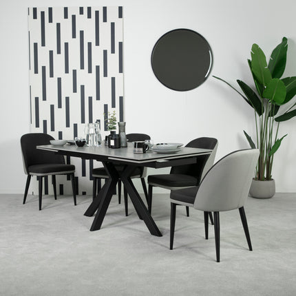 Olympia Ceramic Extendable Dining Table (160cm-240cm) & Lindsay Dining Chair