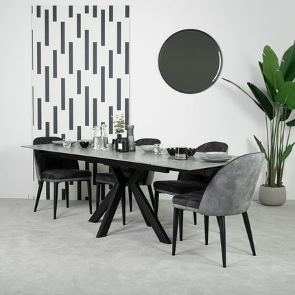 Olympia Ceramic Extendable Dining Table (160cm-240cm) & Lindsay Dining Chair