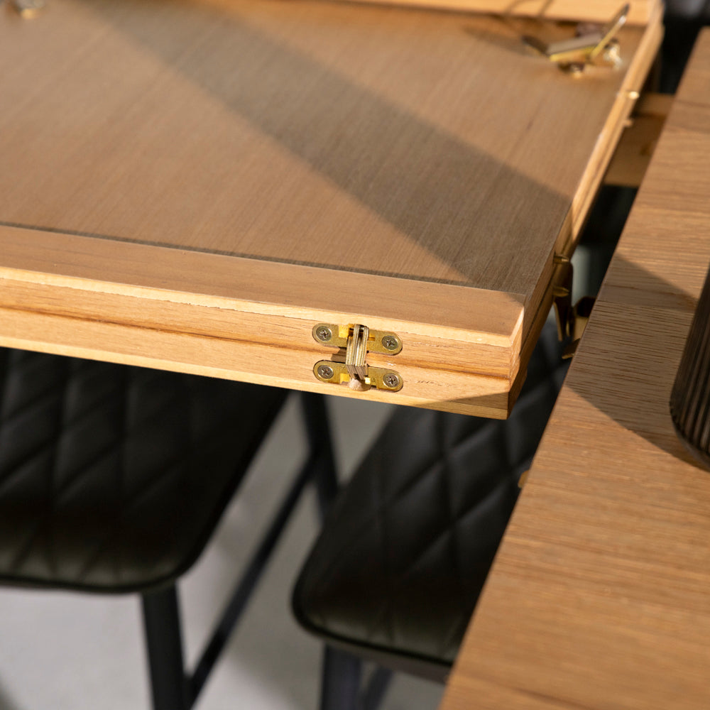 Montana Oak Extending Dining Table & Grainger Brown Dining Chairs