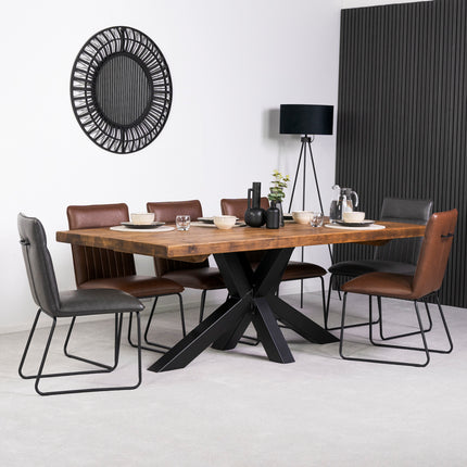 Prague 2M Fixed Top Dining Table & 6 Grainger Chairs Package Deal