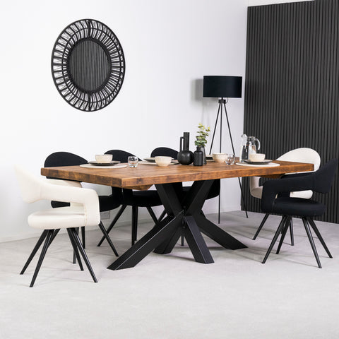 Prague 2M Fixed Top Dining Table & 6 Emma Chairs Package Deal