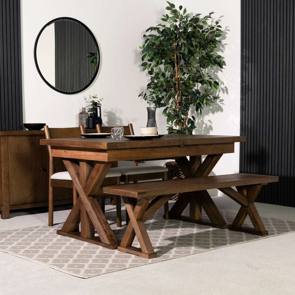 Quebec Oak Extending Dining Table