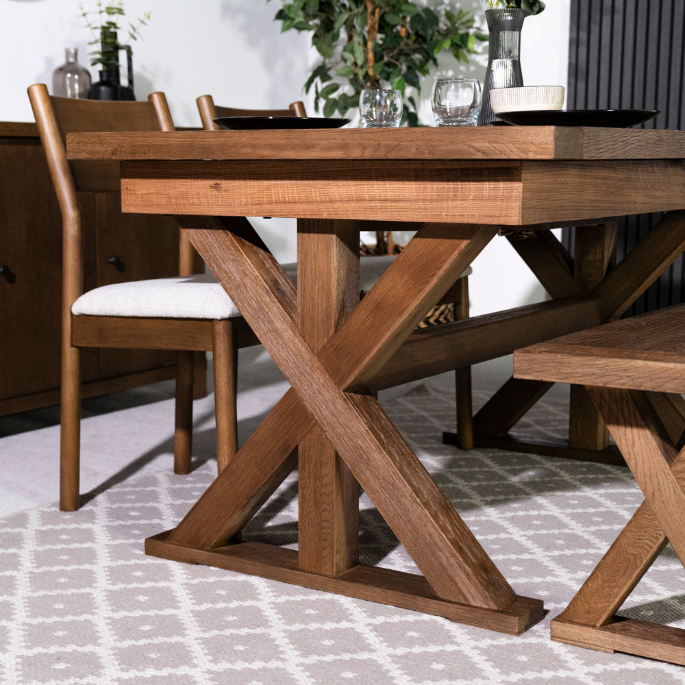 Quebec Oak Extending Dining Table