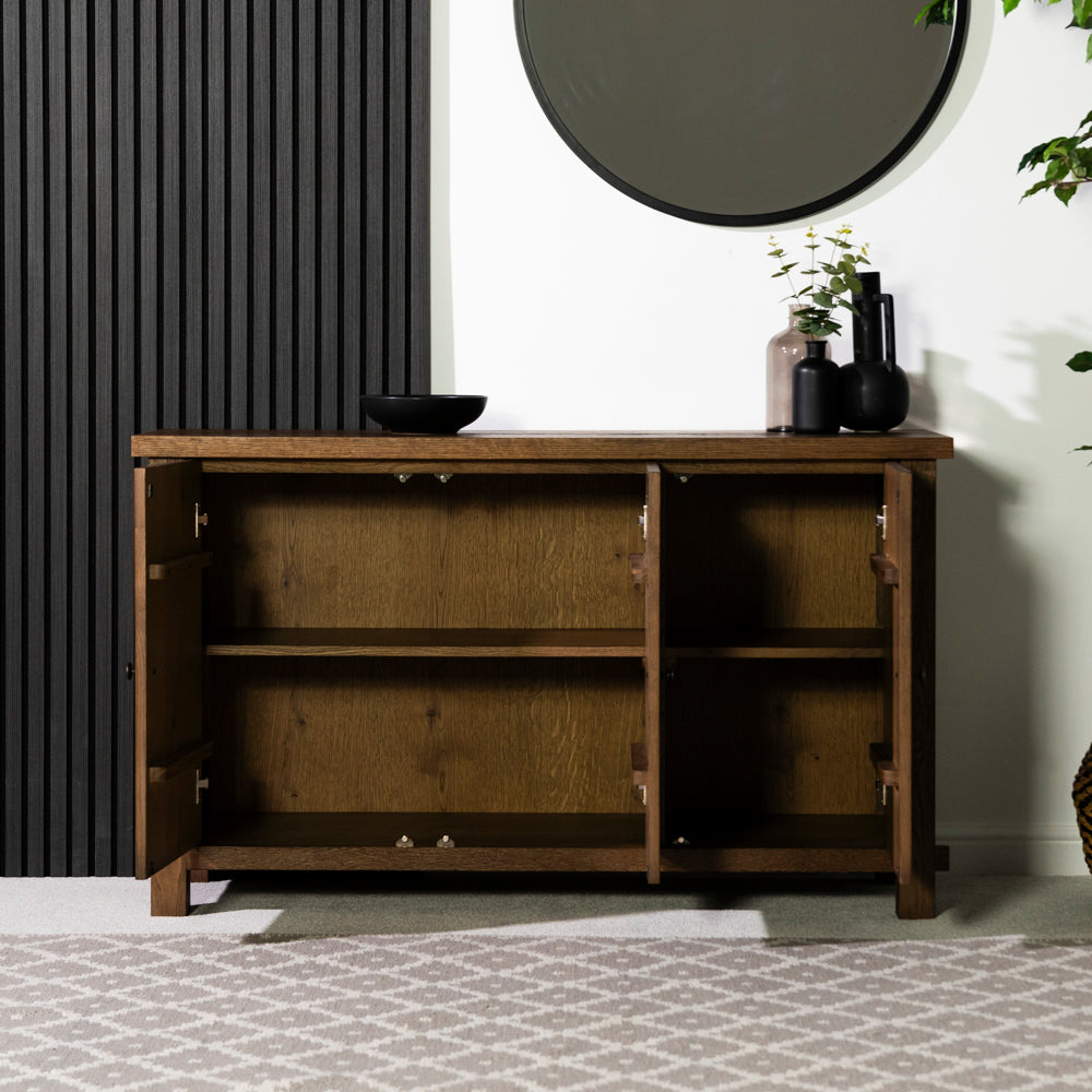 Quebec Oak 3 Door Sideboard