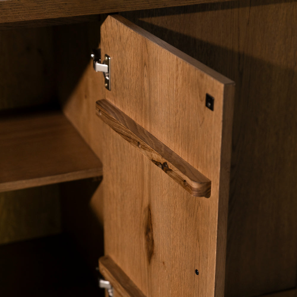 Quebec Oak 3 Door Sideboard