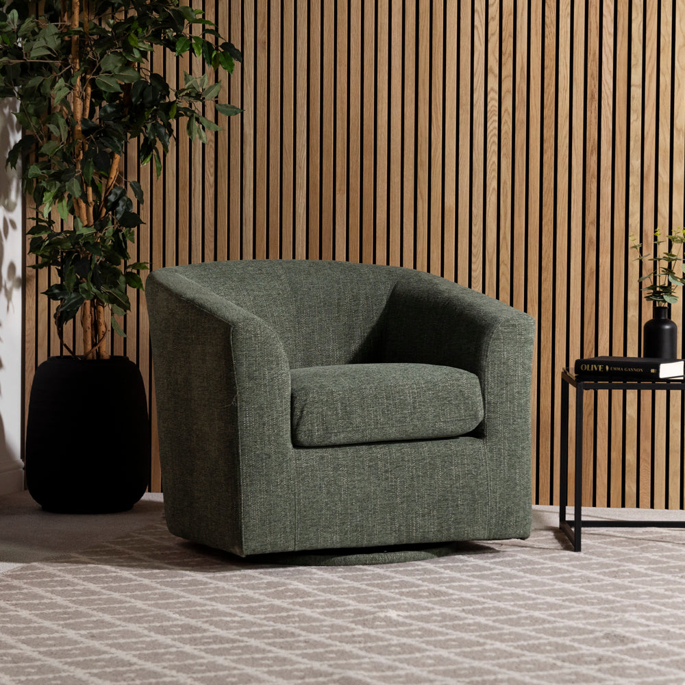 Dahlia Swivel Chair Green | 360° Swivel Tub Chair | FW Homestores