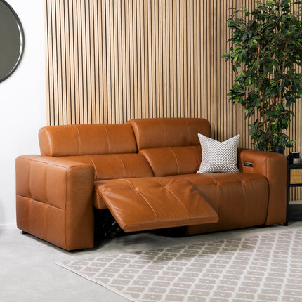 Palermo 3 Seater Leather Power Recliner Sofa