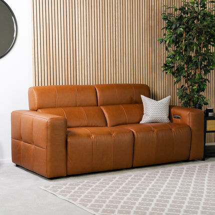 Palermo 3 Seater Leather Power Recliner Sofa