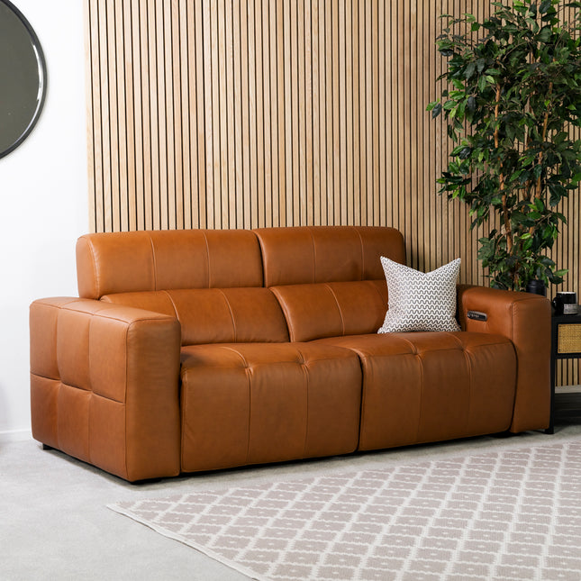 Palermo 2 Seater Leather Power Recliner Sofa