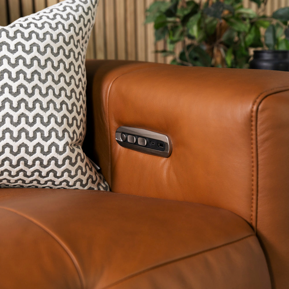 Palermo 2 Seater Leather Power Recliner Sofa