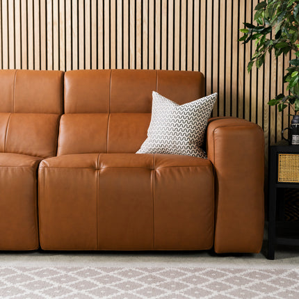 Palermo 3 Seater Leather Power Recliner Sofa