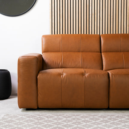 Palermo 3 Seater Leather Power Recliner Sofa