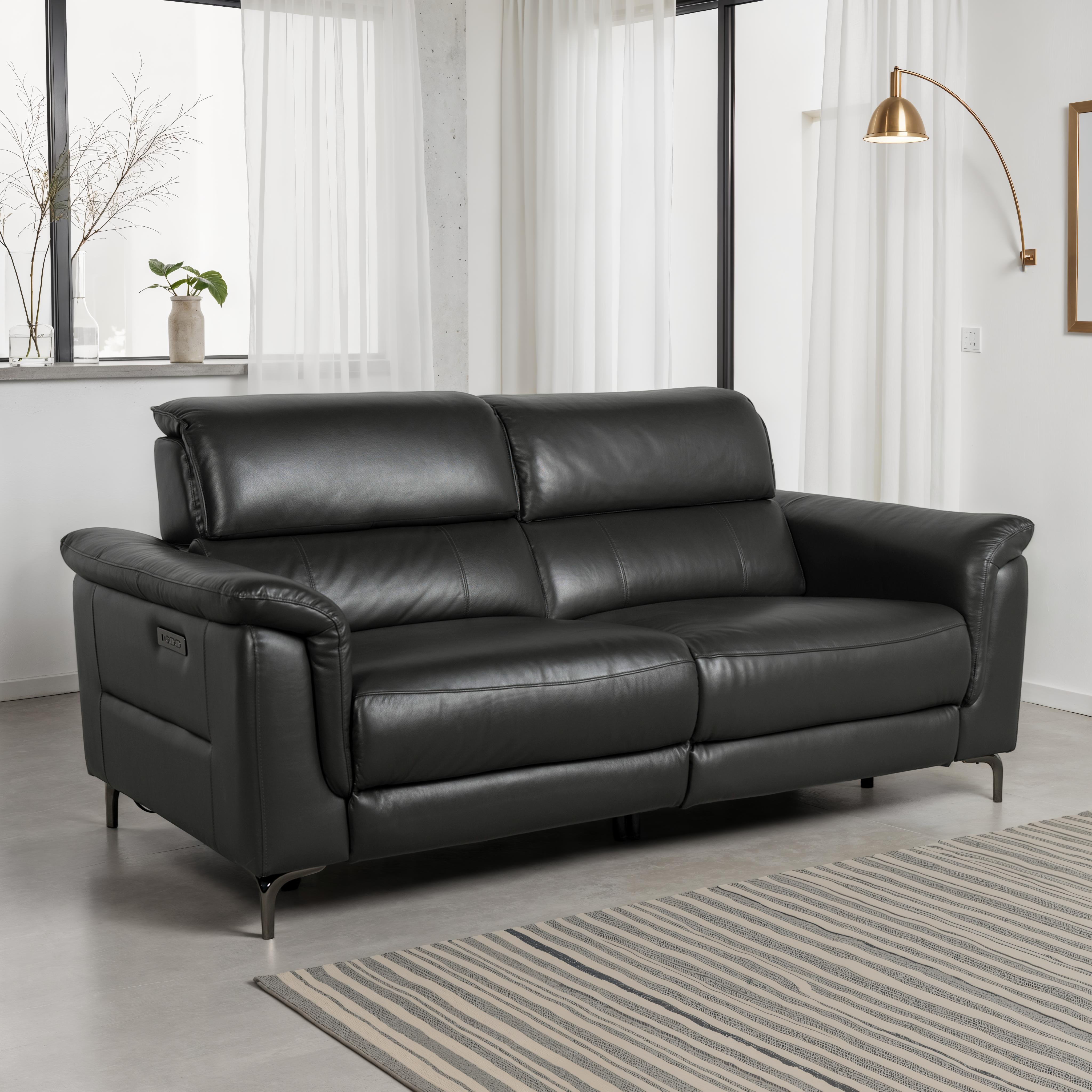 Kaylen 3 Seater Leather Recliner Sofa