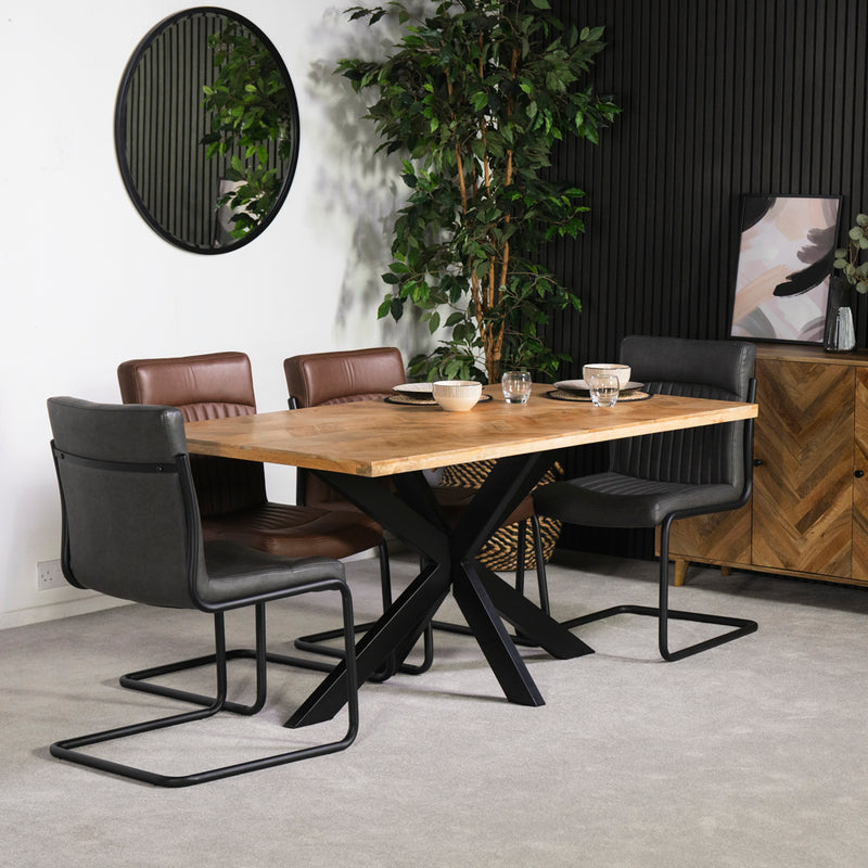Nautilus 160cm Fixed Top Dining Table & Auburn Grey Dining Chairs