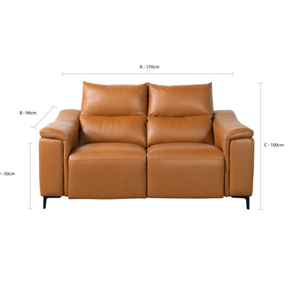 Dohar 2 Seater Leather Power Recliner Sofa