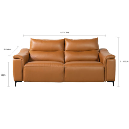 Dohar 3 Seater Leather Power Recliner Sofa