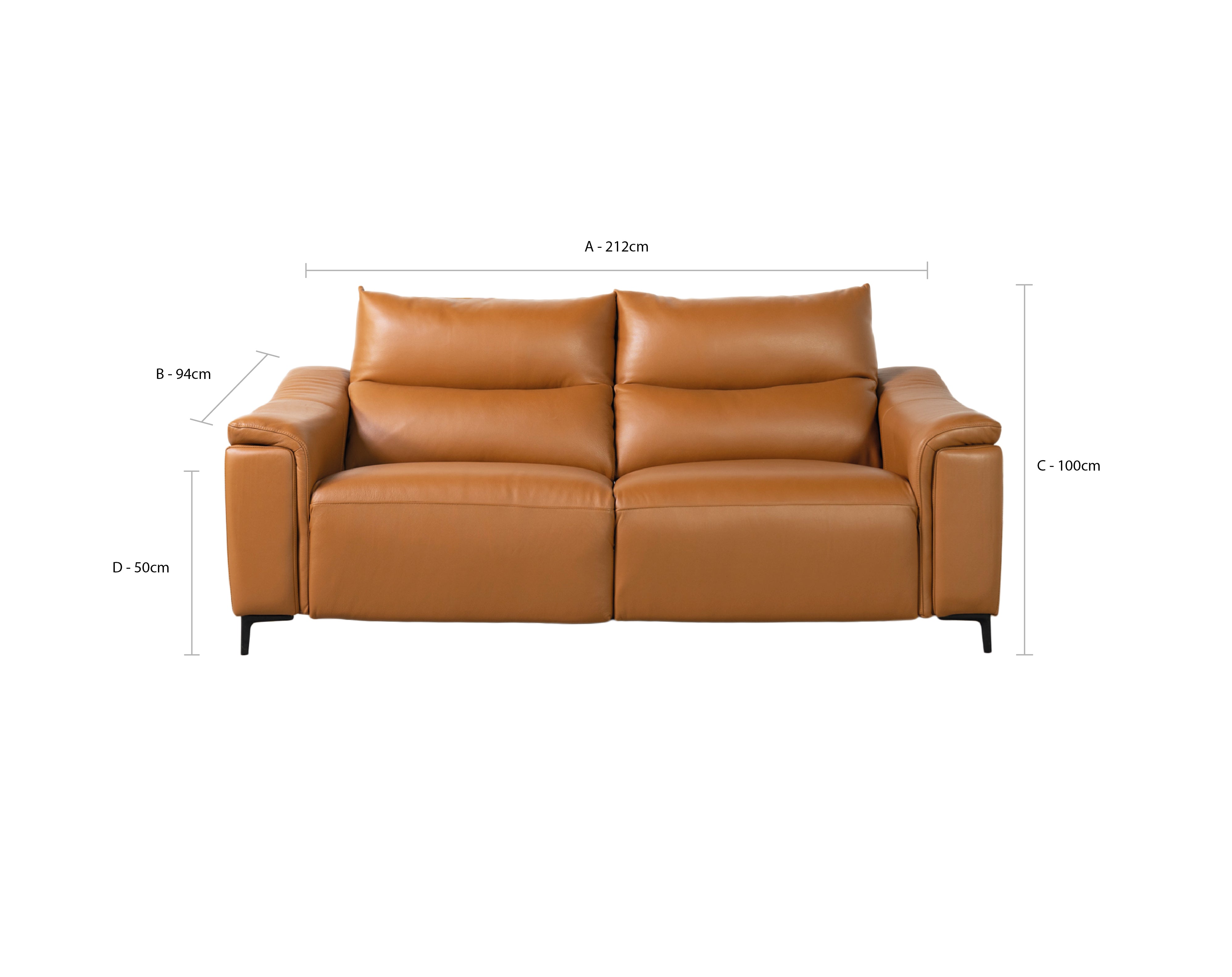 Dohar 3 Seater Leather Power Recliner Sofa