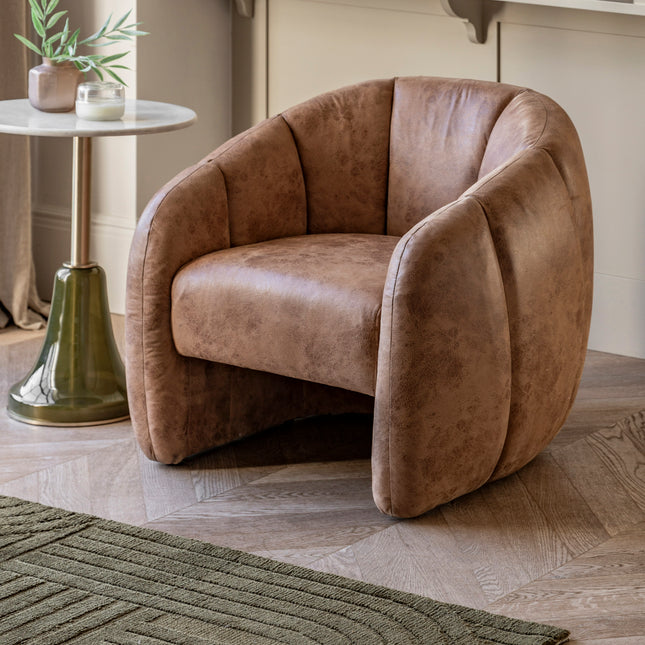 Atella Antique Tan Tub Chair