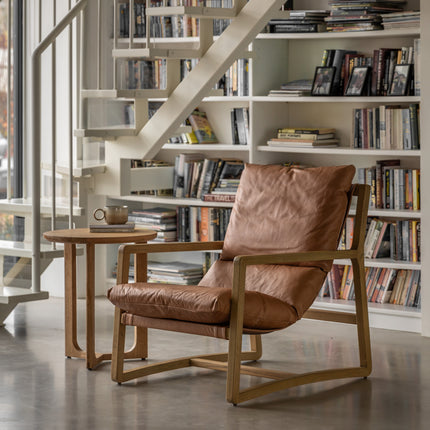 Everett Vintage Brown Leather Lounge Chair