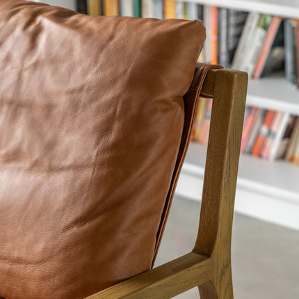 Everett Vintage Brown Leather Lounge Chair