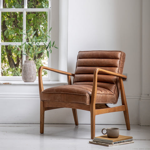 Reno Brown Leather Armchair