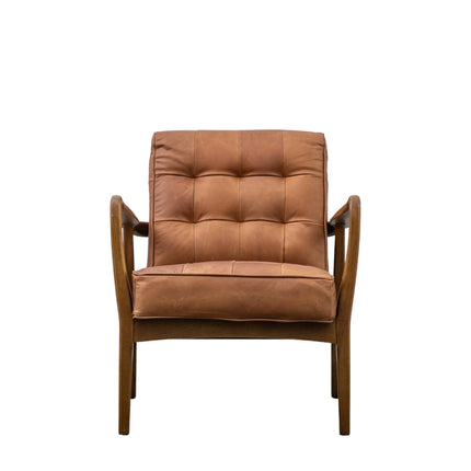 Riviera Vintage Brown Leather Armchair