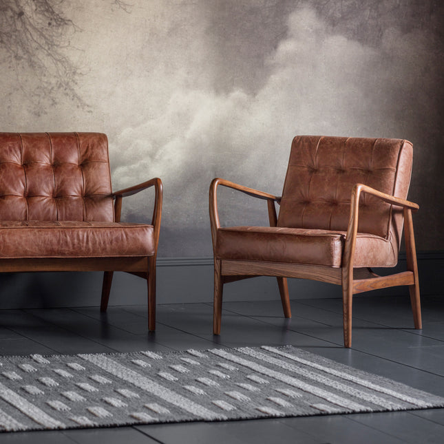 Riviera Vintage Brown Leather Armchair