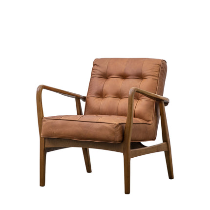 Riviera Vintage Brown Leather Armchair