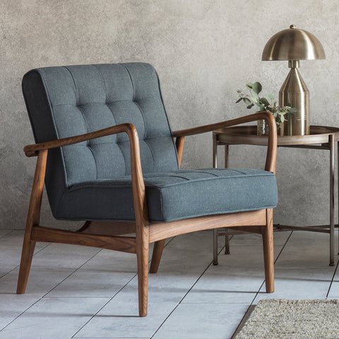 Riviera Dark Grey Linen Armchair