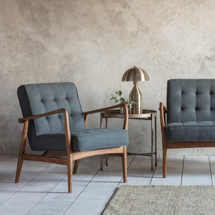 Riviera Dark Grey Linen Armchair