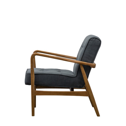 Riviera Dark Grey Linen Armchair