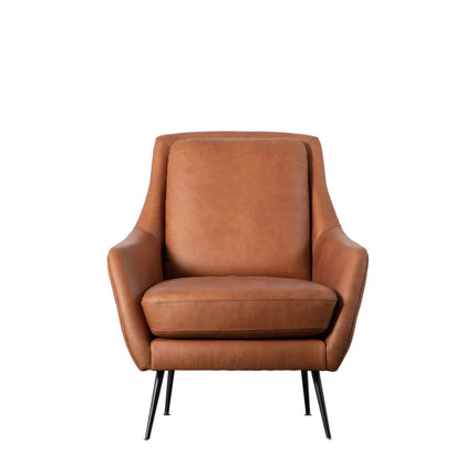 Harrington Brown Leather Armchair