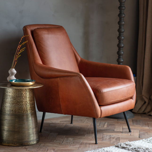 Harrington Brown Leather Armchair