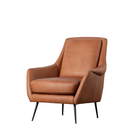 Harrington Brown Leather Armchair