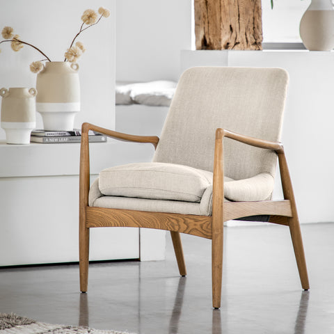 Venezia Natural Linen Armchair