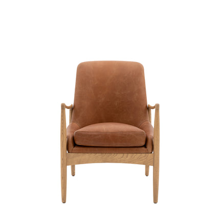 Venezia Brown Leather Armchair